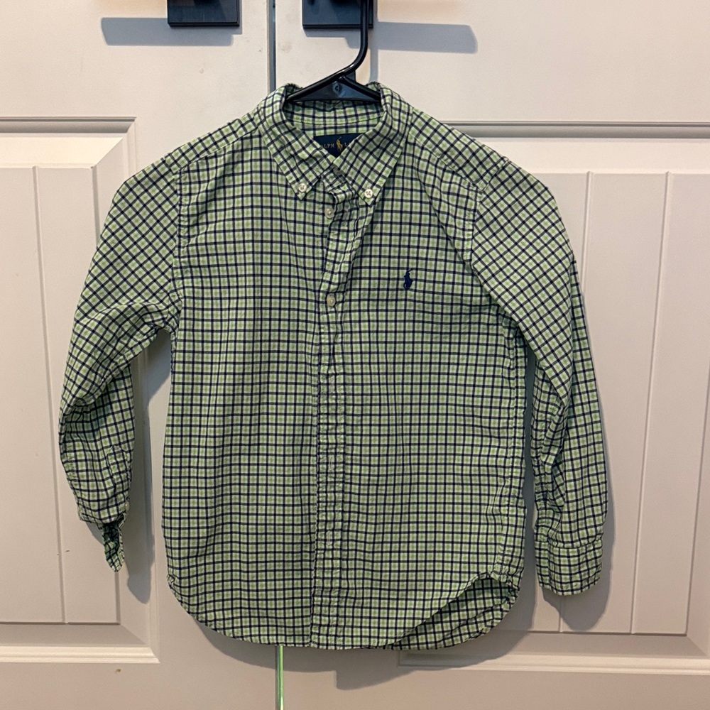 Polo Ralph Lauren Green Checkered collard  Shirt